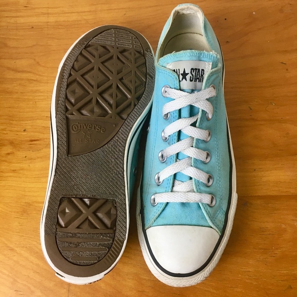 Turquoise Converse Chuck Taylor All Star Canvas Low Tops - Unisex Mens 7/Women 9 - Picture 9 of 11